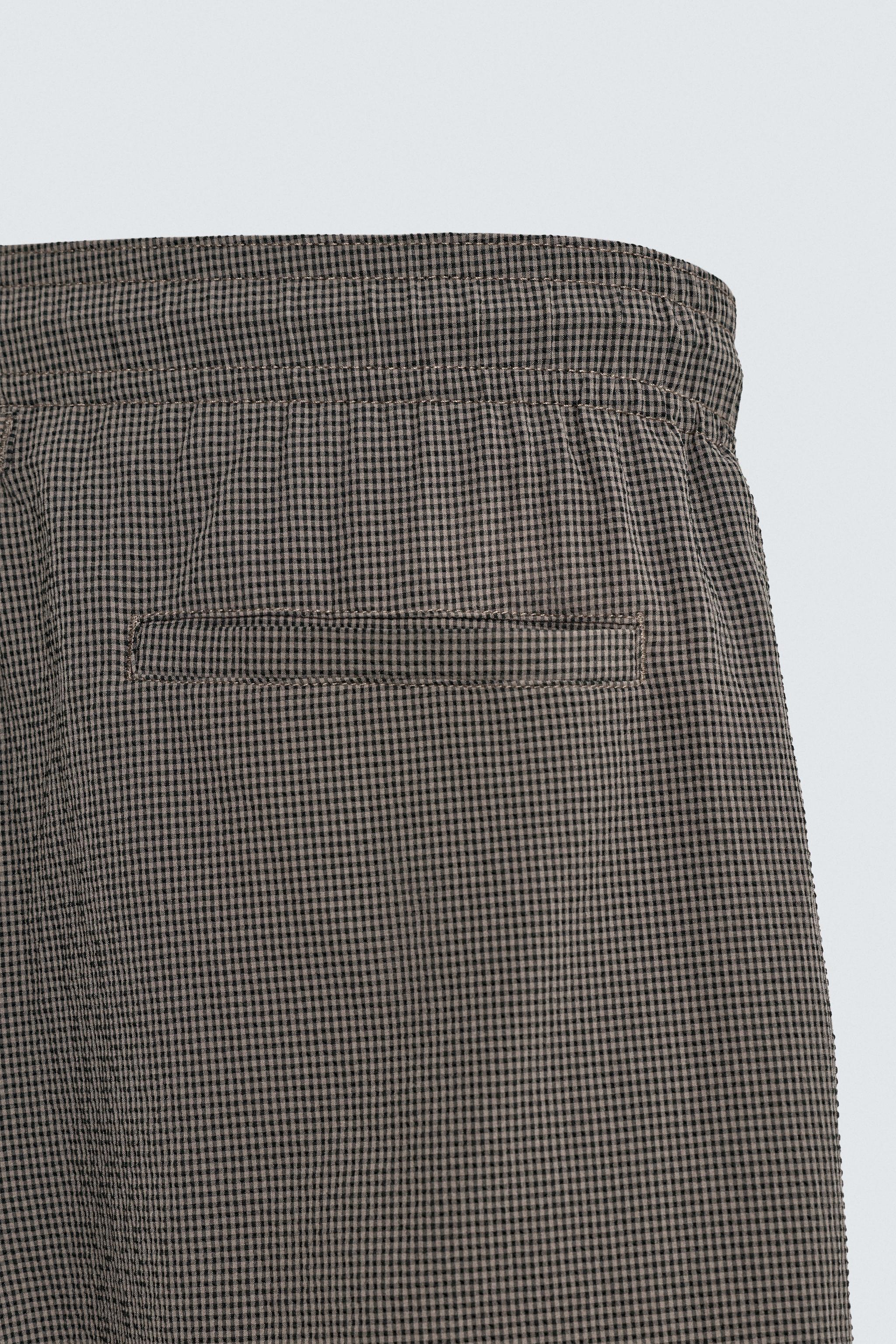 PLAID TEXTURED LONG SWIMSUIT